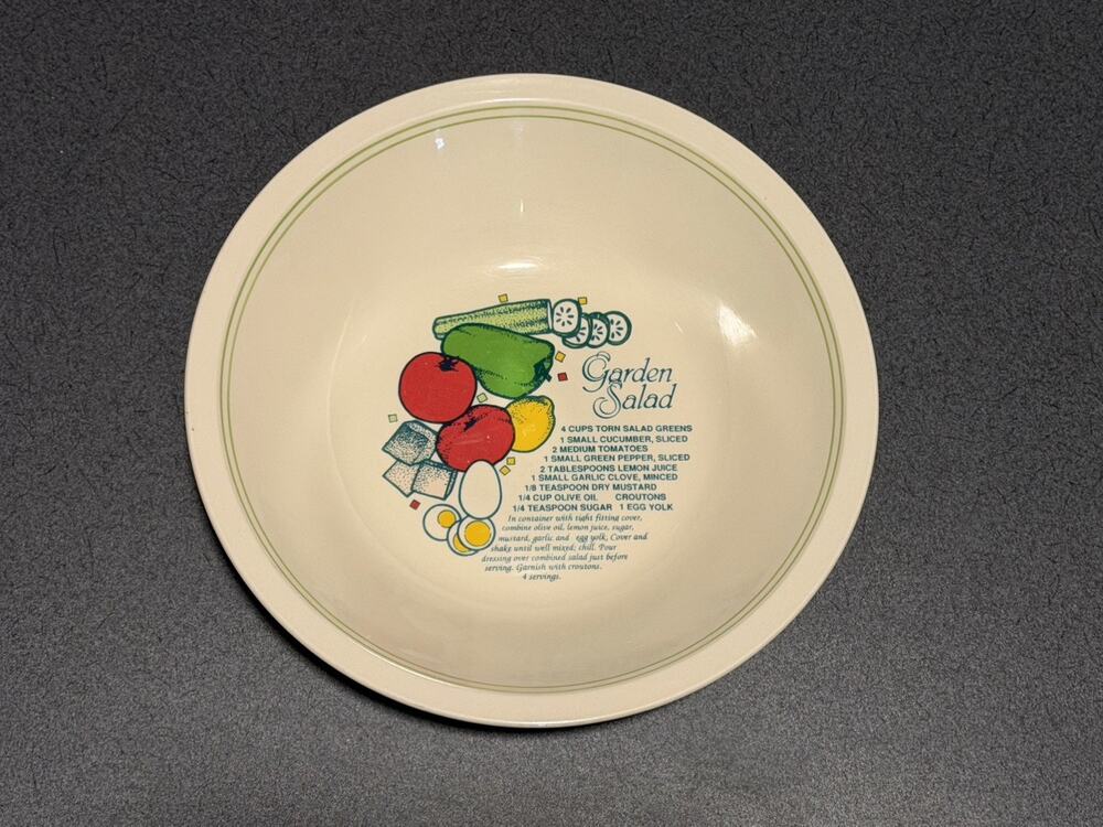 VINTAGE Rare Sunnycraft Sunny’s Pride Garden Salad Sunstone Serve Bowl 11”